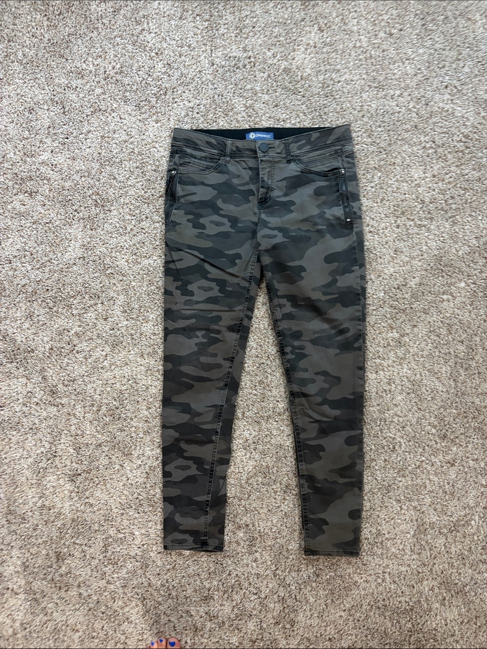 Democracy Women's Skinny Camo Jeans - Olive Grey/Black - Size 8